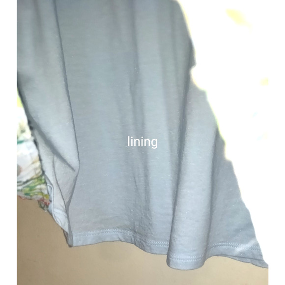 Powder Blue Babydoll Top Blouse LAUREN CONRAD Cottage Core Floral Pastel L - Picture 11 of 16